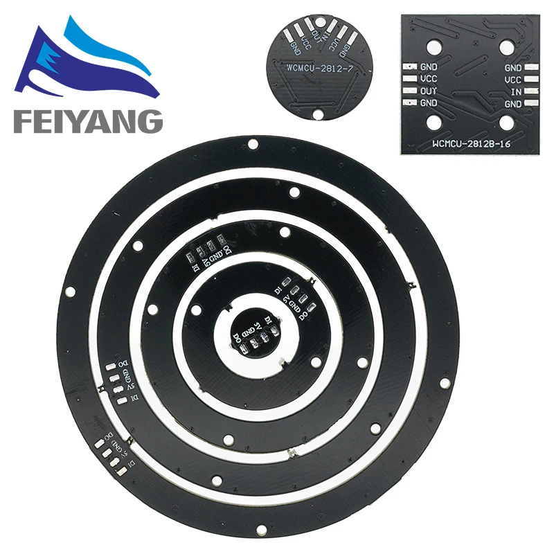 SAMIROB RGB LED Ring 1Bit 8Bit 12Bit 16Bit 24Bit WS2812 5050 RGB LED + Integrierter Treiber RGB LED Controller Modul für Arduinos