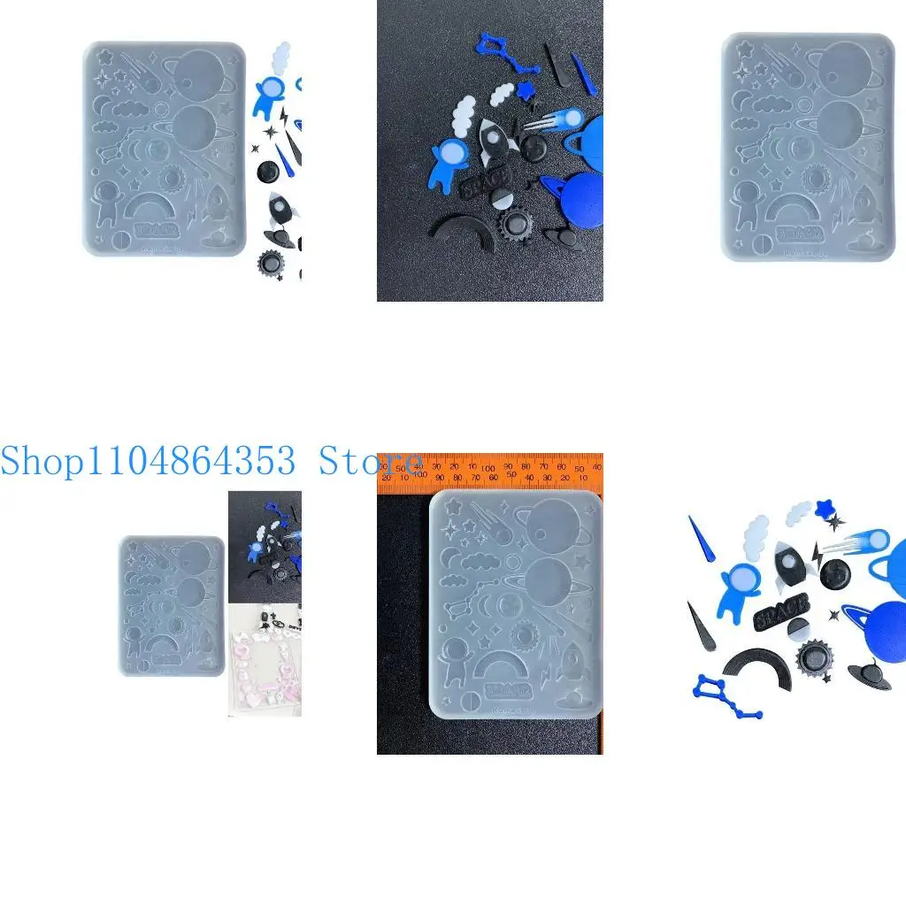 

652F DIY Crystal Epoxy Star Sun- Moon Resin Mold for DIY Home Decoration Planet Ornament Pendant Silicone Mold for Resin