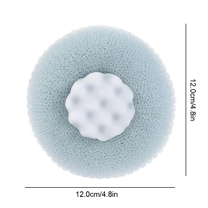 Bola de esponja de baño de malla con ventosa, limpiador de ducha corporal, burbujeador de masaje, herramientas de baño
