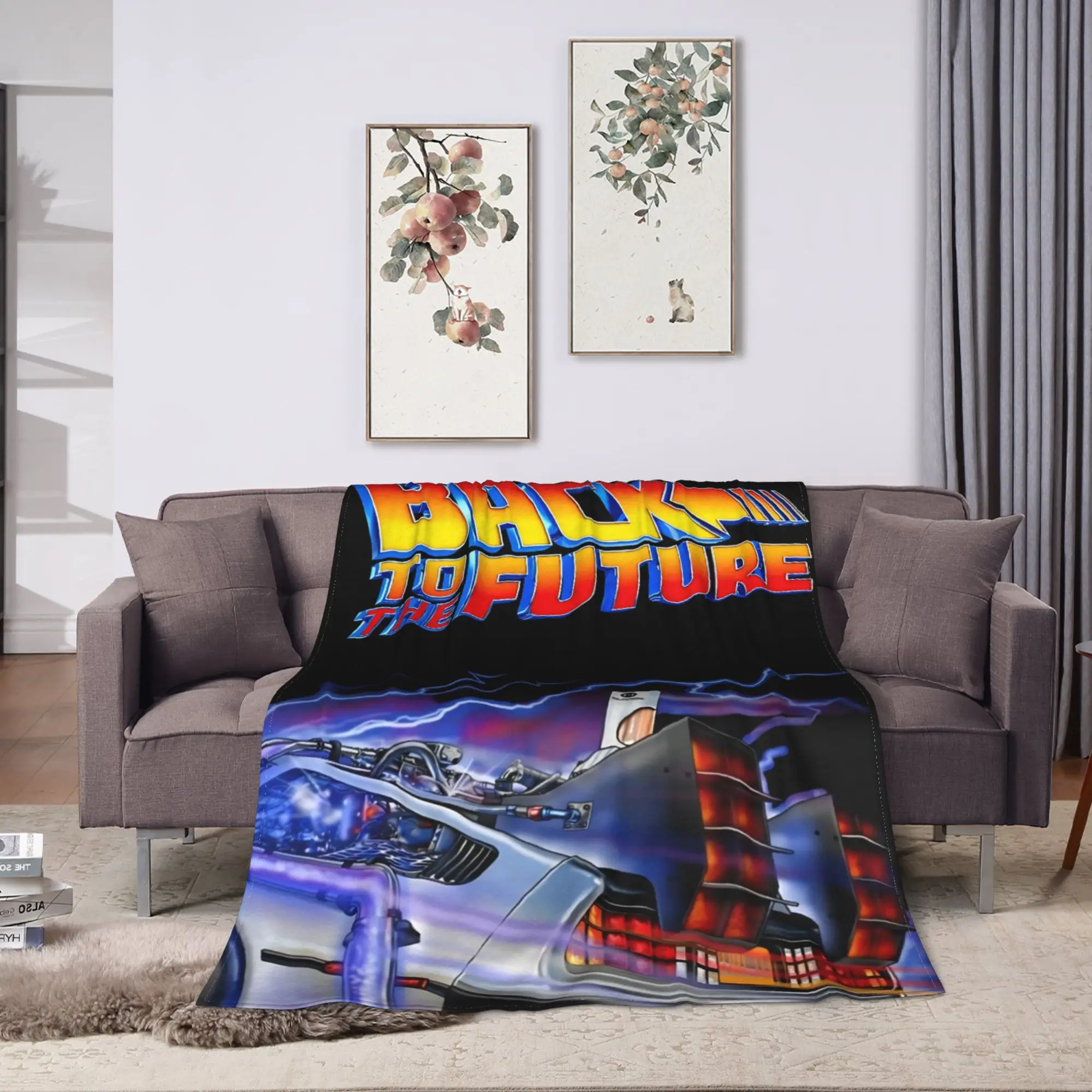 Soft Blanket Airplane Travel Back To The Future Throw Blanket  Flannel Bedspread For Bedroom Street Trend Sofa Bed Cover