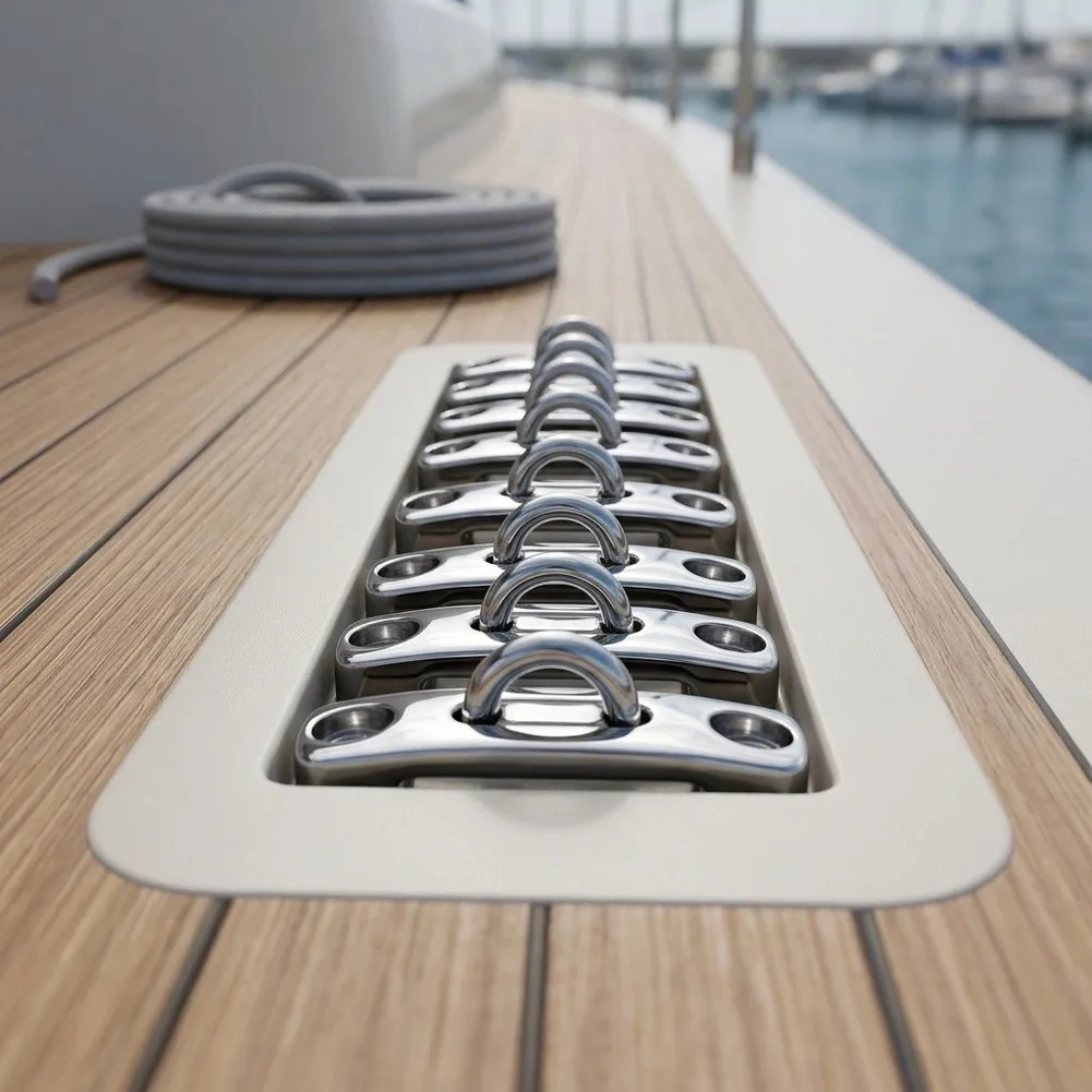 8Pcs Boat Fender Lock Eye Strap Loop Tie Down Anchor Rope 316 Stainless Steel For Marine Deck Hardware Silver Finish Strong