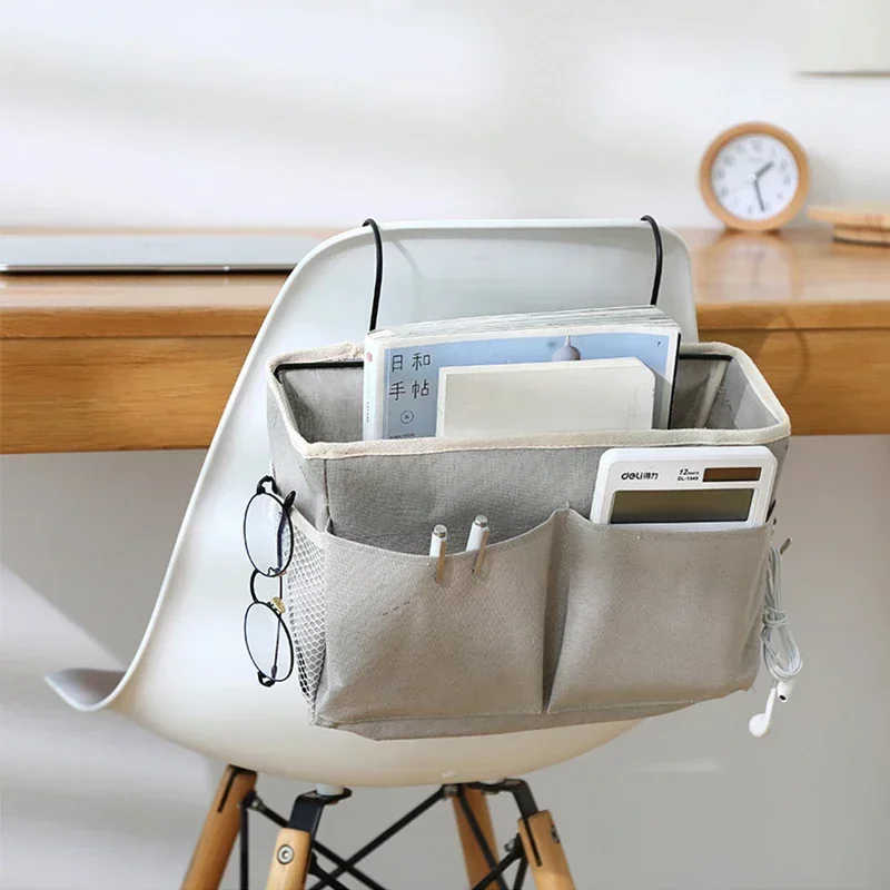 Canvas Bedside Hanging Pocket Storage Bag Bedroom Magazine Storage Pouch Diaper Caddy Toy Holder Baby Tissue Box Home Organizer