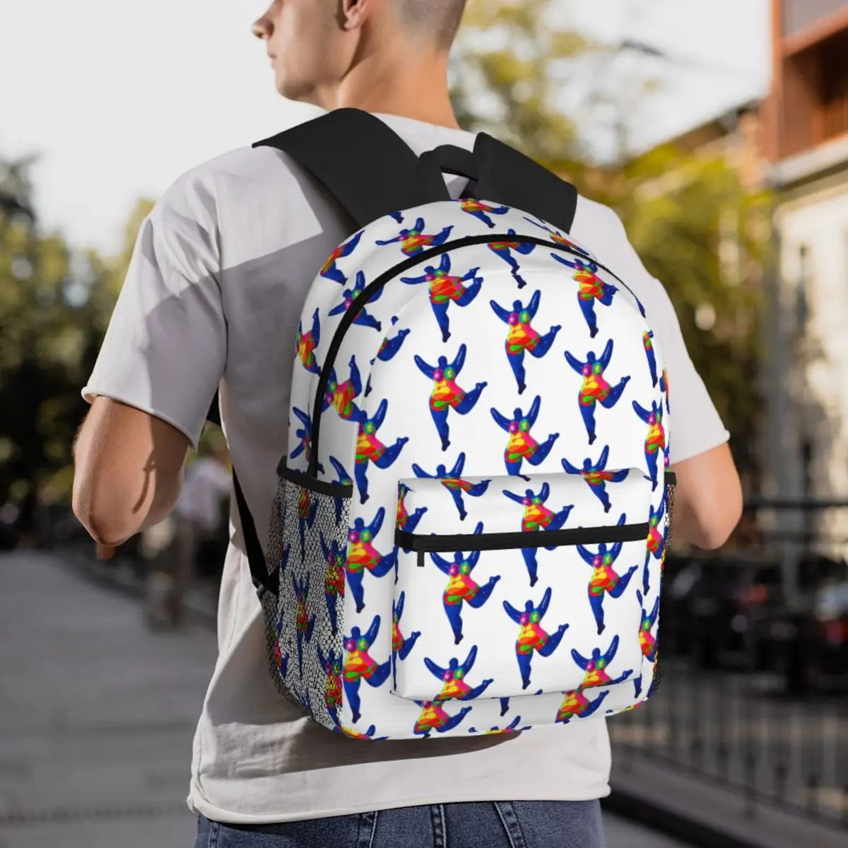 Blue Nana Biriney Tribute To Niki De Saint Phalle Backpack Daypack Large Capacity Kid BookBag School Bag Shoulder Bags Men Women
