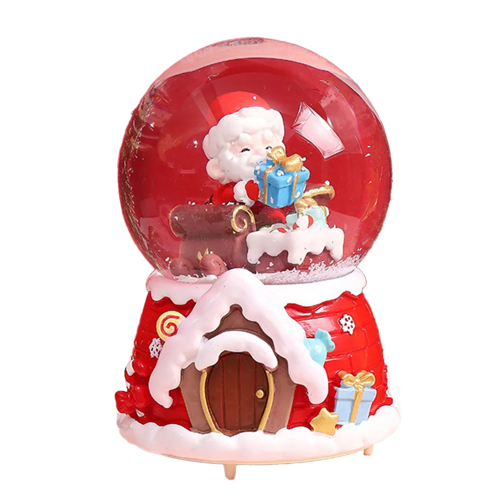 Enchanting Christmas Glowing Snow Globe Ornament – Perfect Holiday Decor Santa Claus Glowing Ball Christmas Gifts