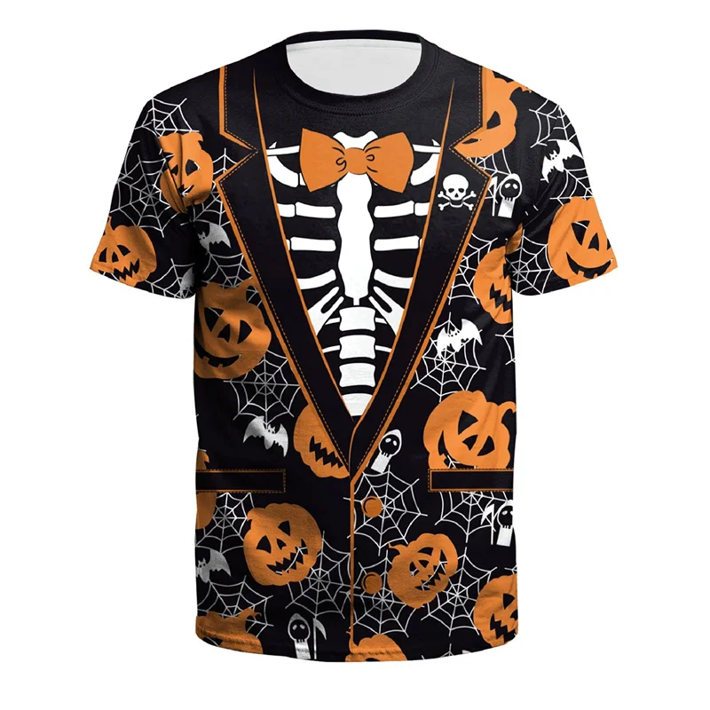 3D Printed Halloween Skeleton T Shirt For Men New In Tuxedo Cosplay Costume Tee Shirt Tops Mens Short Sleeves Plus Size T Shirts