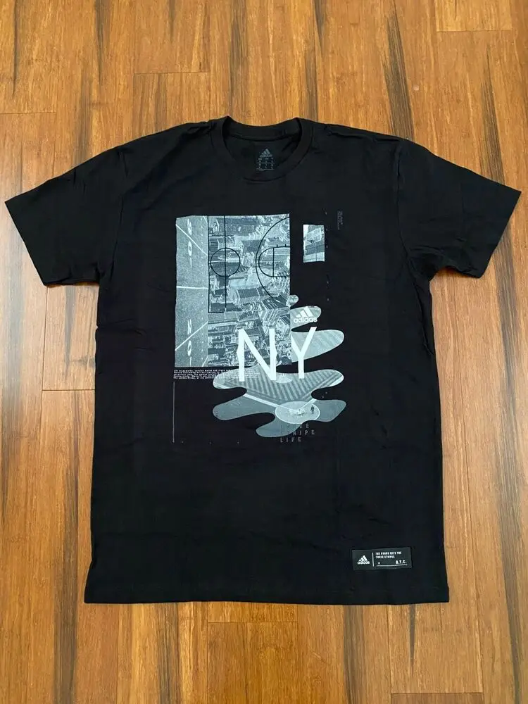 NY Baseball Cityscape Three Stripe Life Black New Men's T-Shirt L Large High Quality 100%Cotton Short Sleeve