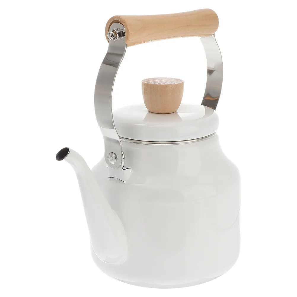 

Enamel Tea Kettle 1.5L Heavy Duty Whistling Water Boiler for Stove Top Fast Heating Home Office Outdoor Camping
