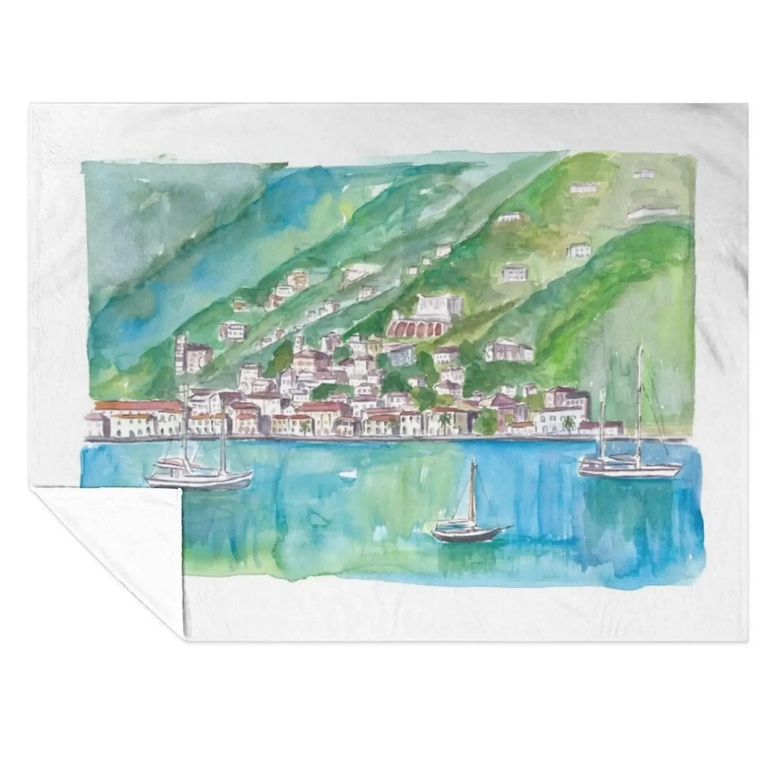 

Charlotte Amalie View From Water with Boats Throw Blanket Luxury Thicken Sofas Multi-Purpose Decorative Beds Blankets