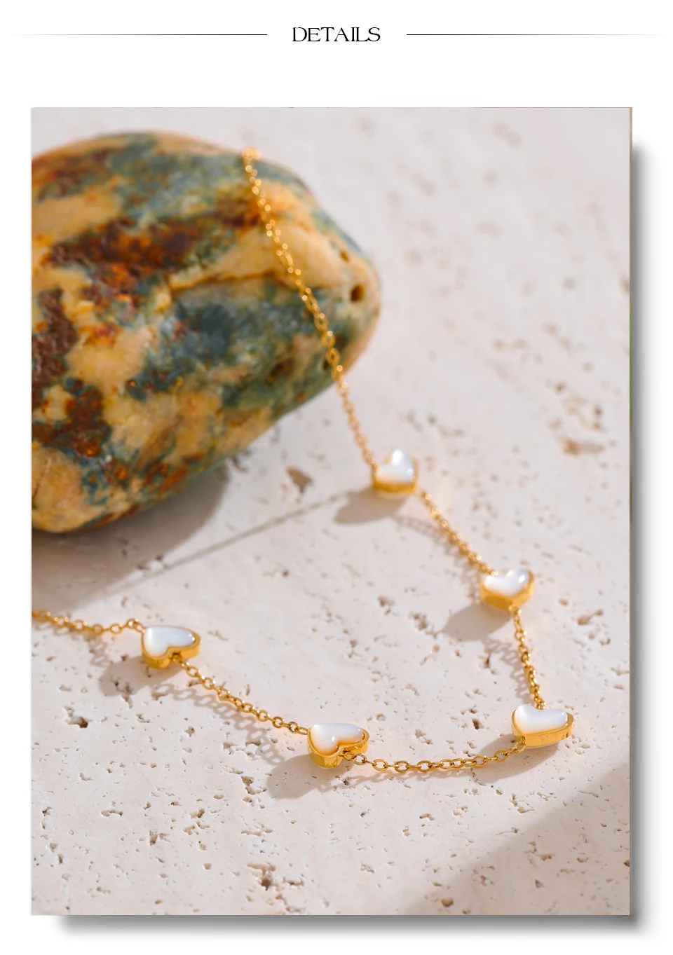 Yhpup Hochwertige doppelseitige Muschelkette Halskette Goldfarbe Edelstahl Exquisite Schlüsselbeinkette Schmuck Geschenk – Detail 12