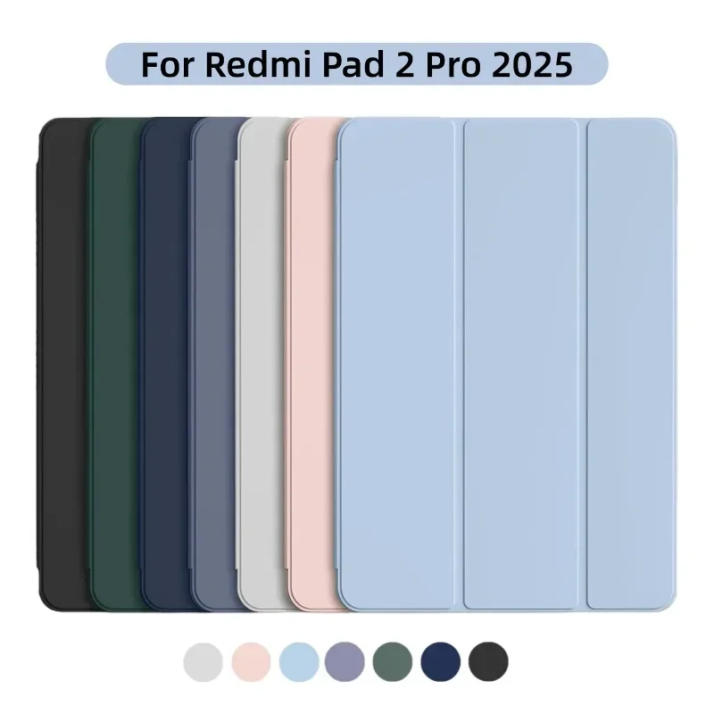 

For Xiaomi Redmi Pad 2 Pro Case 2025 12.1inch Magnetic Flip Cover Tri-Fold Stand PU Back Cover Tablet Cases Auto Sleep/Wake