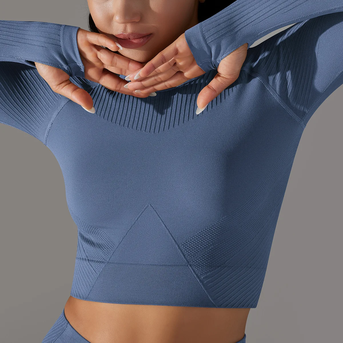 2023New Seamless Yoga Shirts for Women Sports Shirt Long Sleeve Crop Tops Thumb Hole Fitness Gym Workout Tops Sportswear Female