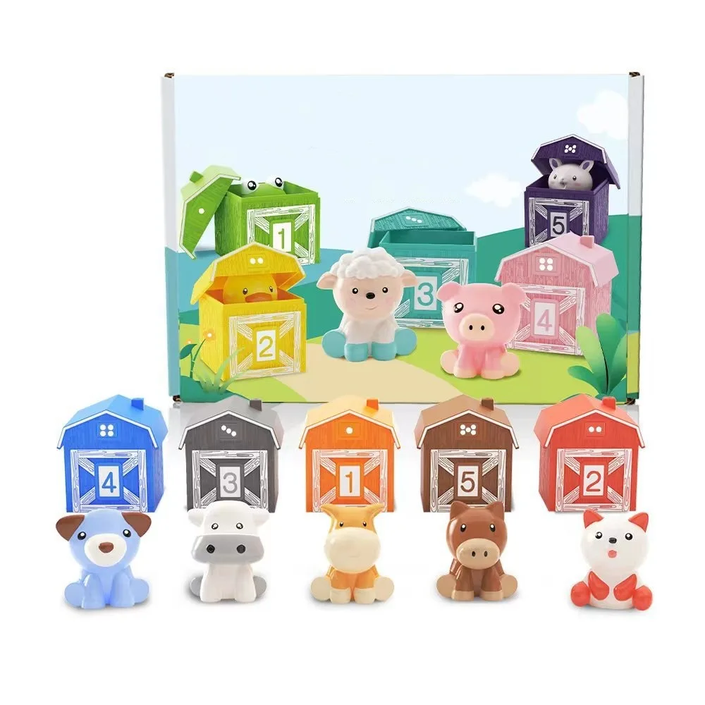 Marionette da dito per animali con ordinamento dei colori Educazione precoce Fienile Animale Corrispondenza Casa Conteggio Plastica Bambino Apprendimento Bambino Bambino