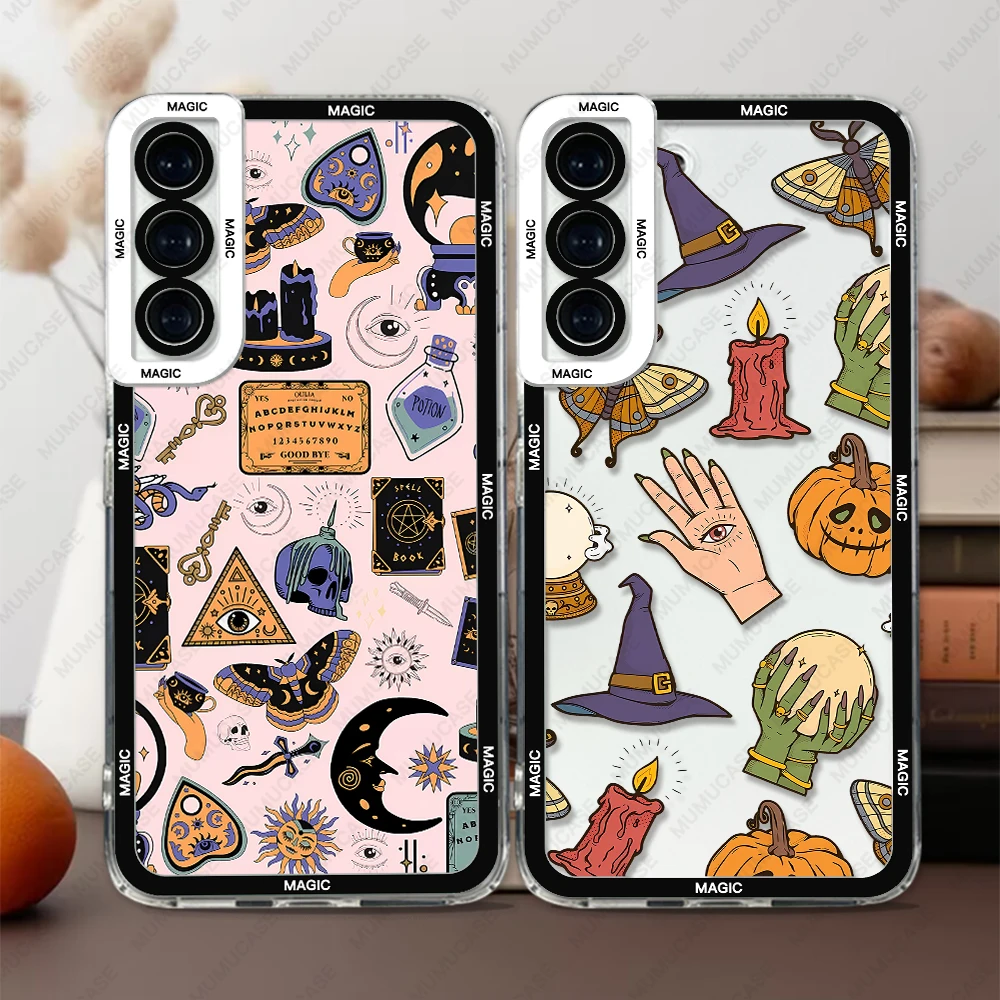 Case For Samsung Galaxy S24 S20 S21 FE S22 S23 Ultra A13 A32 A33 A50 A52 A53 A73 A54 A14 Soft Cover Witch Magic