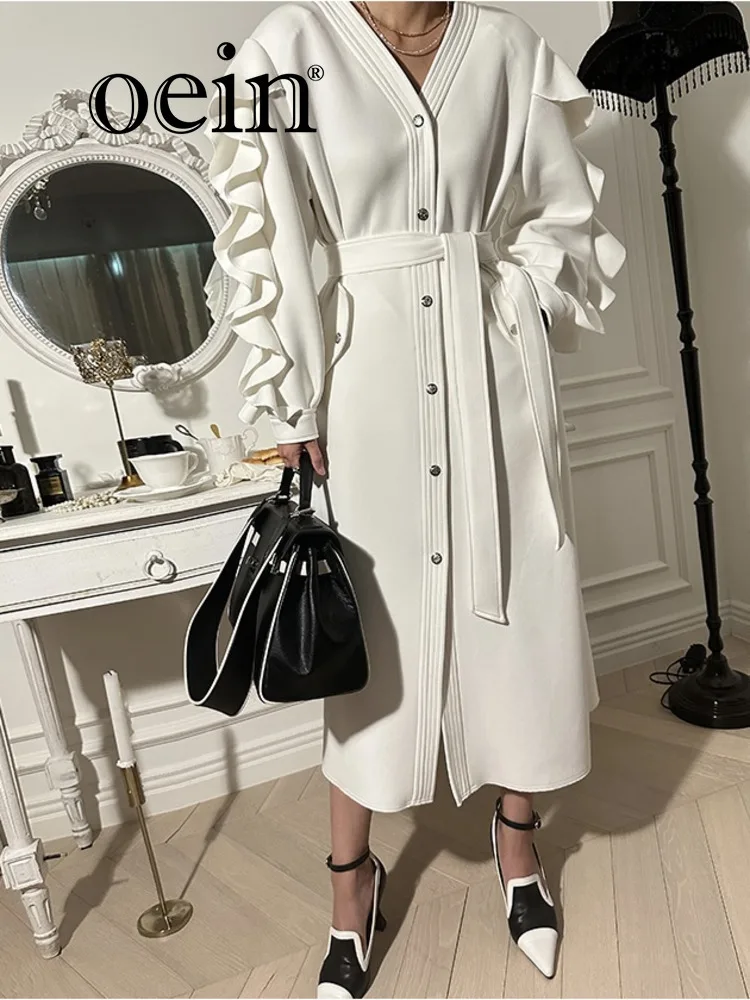 [oein] 2024 Autumn Women French elegant design long jacket