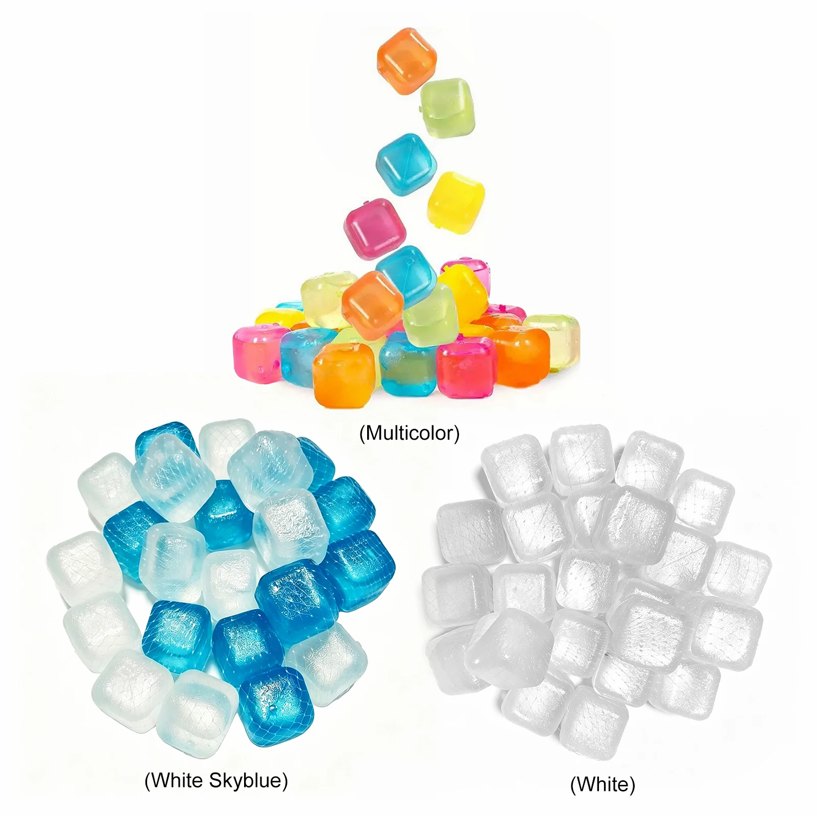 24 Pack Refreezable Plastic Ice Cubes No Dilution Quick Freezing and Cooling Ice Cubes for Coffee Wine Whiskey Cocktails - view 2