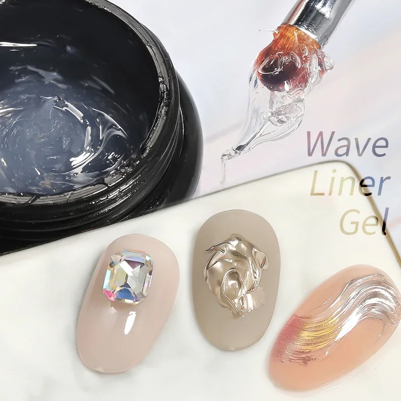 BOZLIN Wave Liner Gel Nail Polish Semi Permanent UV Gel For DIY Painting Drawing Manicure Varnish  5ml Nail Art Liner Gel image 5