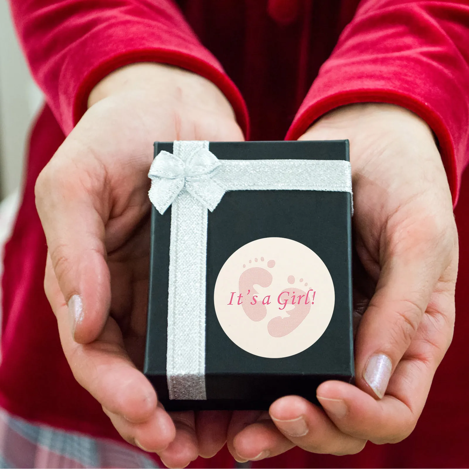 

5pcs Paper Gift Box Sealing Stickers Decorative Labels For Envelopes Scrapbooking Gender Reveal Party Favors Sticker