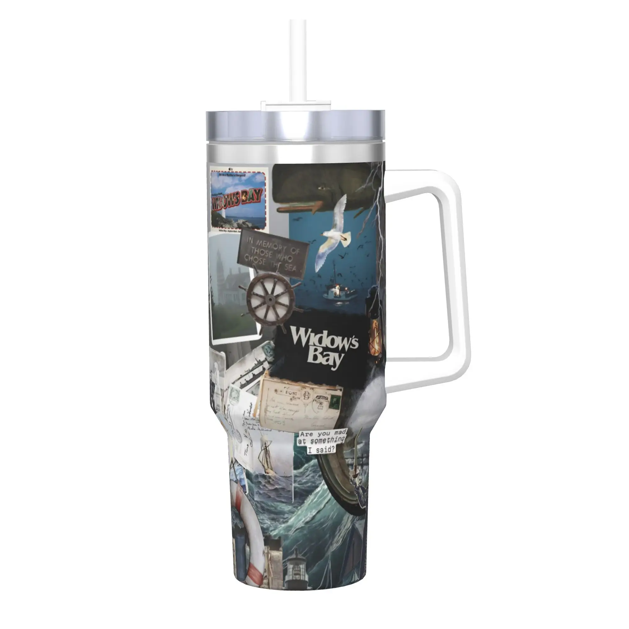 Widow's Bay Horror Movie 2026 Tumbler With Straw  Stainless Steel Tumblers Cup Double Wall Vacuum Insulated for Cold Or Hot 40oz