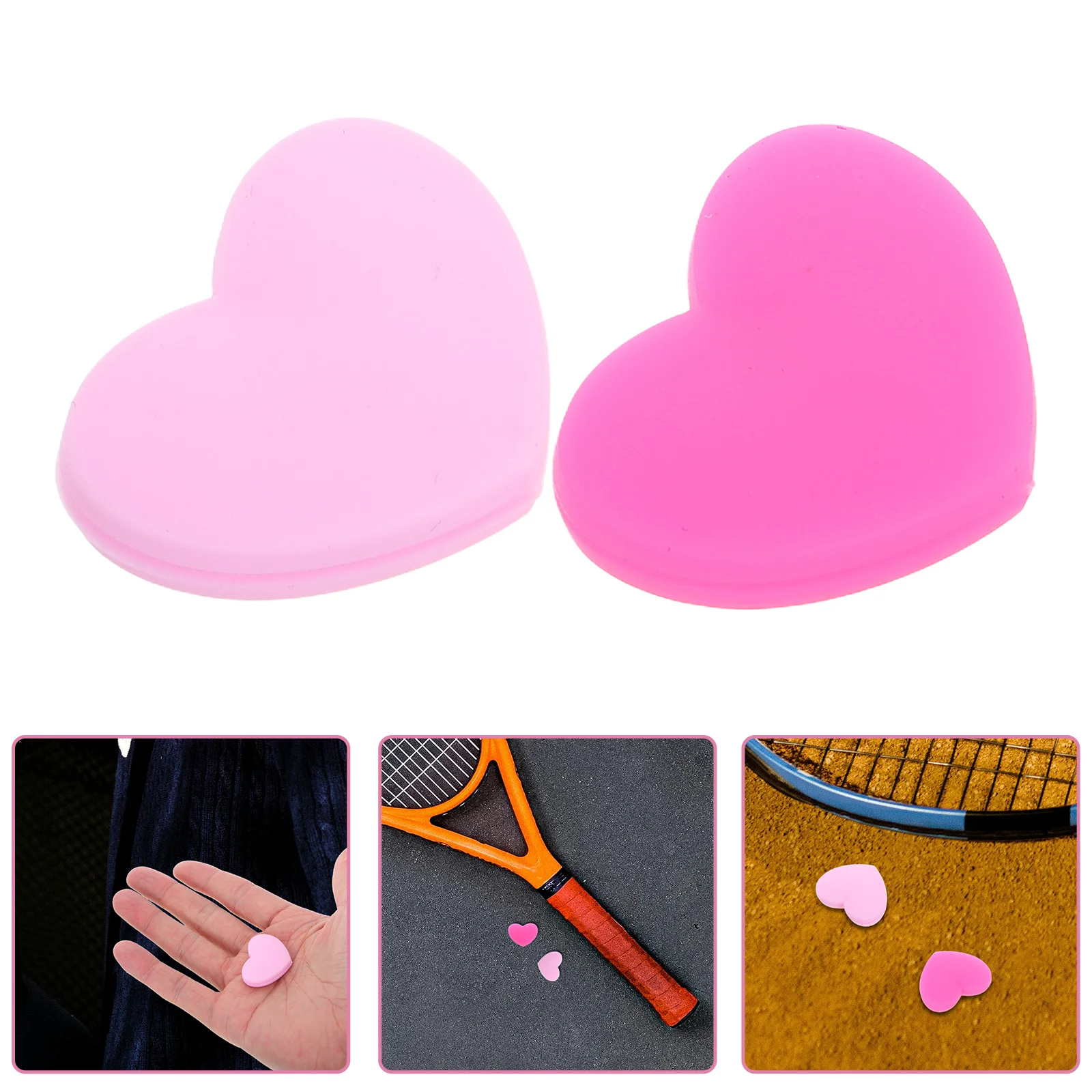 4 pezzi ammortizzatore per racchetta da tennis ammortizzatore gel di silice set di accessori da tennis a forma di cuore materiale ad alta elasticità