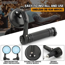 Motorcycle Bar End Mirror Side Rearview Mirrors 7/8'' 22mm Handlebar Hand Grips For Harley Street 500 750 XG750 XG500 2015-2020