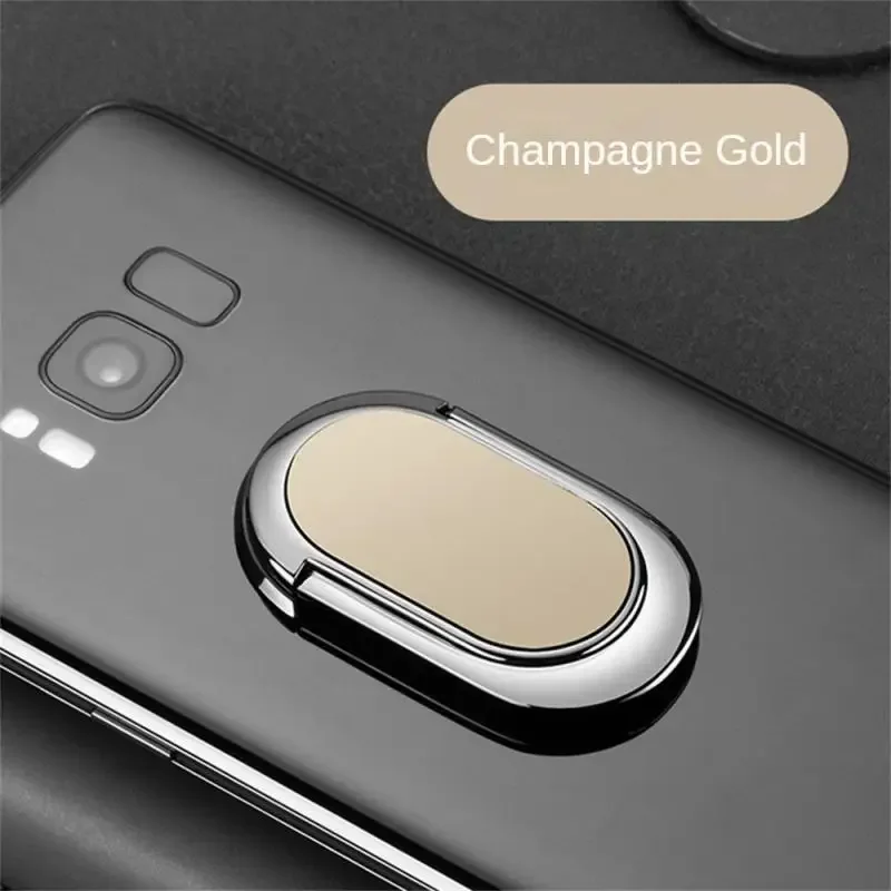Mobile Phone Ring Holder Plastic Adhesive Magnet Universal Desktop Office Accessories Phone Back Sticker Black Rotating