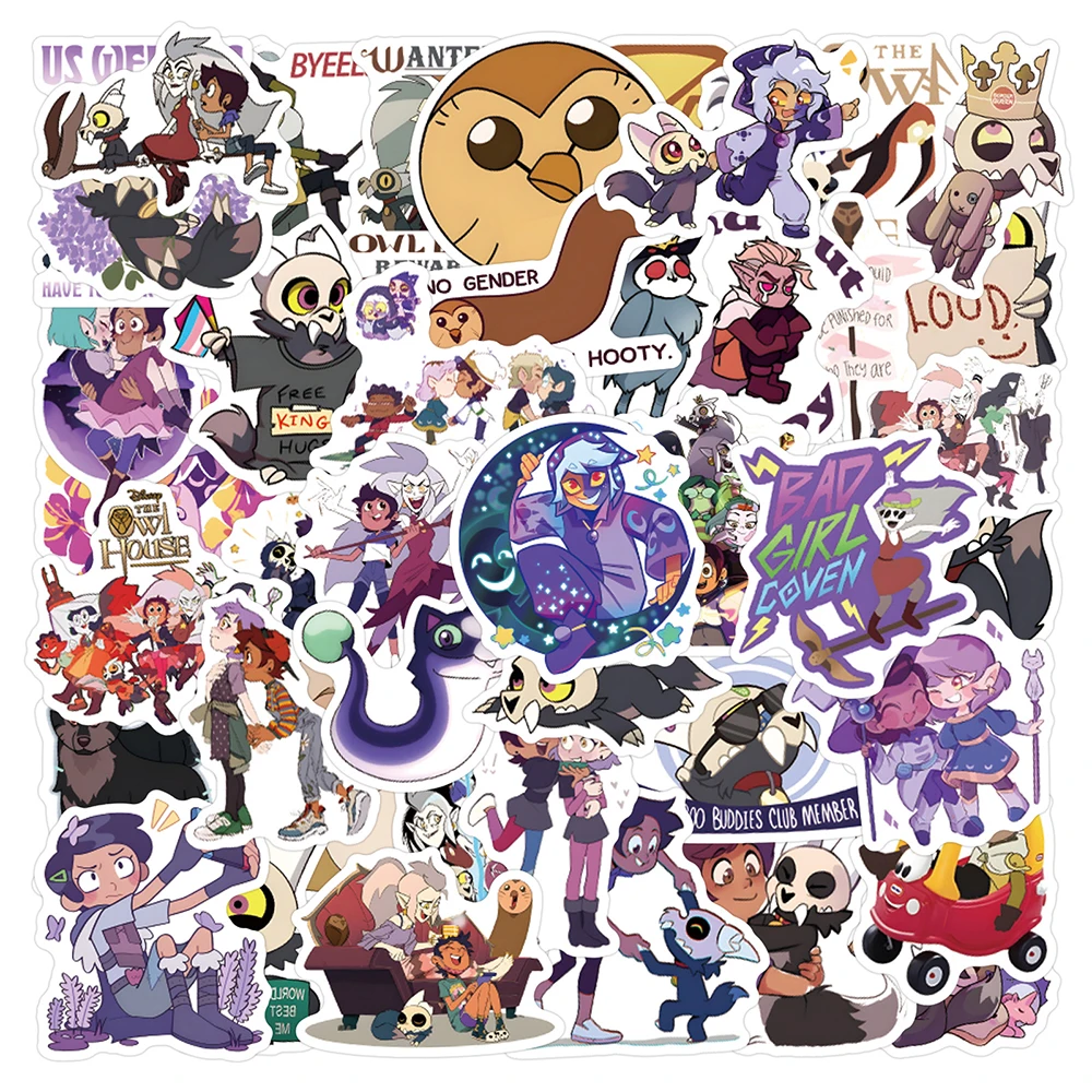 10/30/55 قطعة ديزني البومة البيت ملصقات مضحك الكرتون الرسوم المتحركة الشارات DIY بها بنفسك محمول الثلاجة الهاتف الديكور سكرابوكينغ ملصق