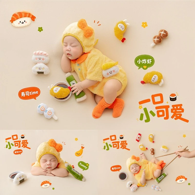 accesorios-de-fotografia-para-recien-nacidos-tema-de-comida-lindo-disfraz-de-pollo-con-bocadillos-set-de-pollo-frito-y-sushi-para-sesiones-de-fotos-en-estudio