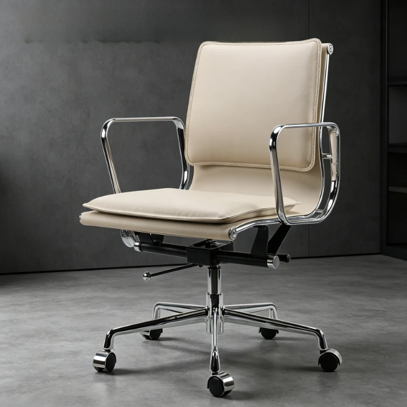 Leather office chair, conference room, simple computer chair, home comfort, sedentary staff lift swivel chair