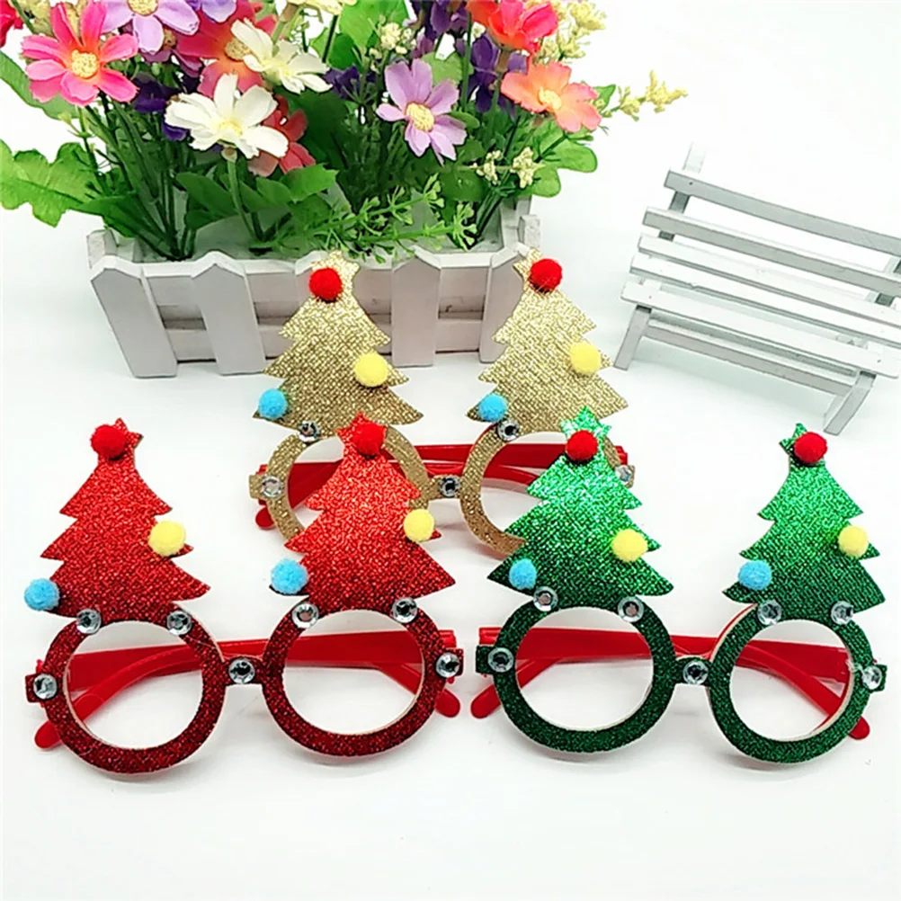 

6pcs Funny Christmas Glasses One Size Fits Most Xmas Glasses For Adults Party Costume Decor Props Handheld Photo