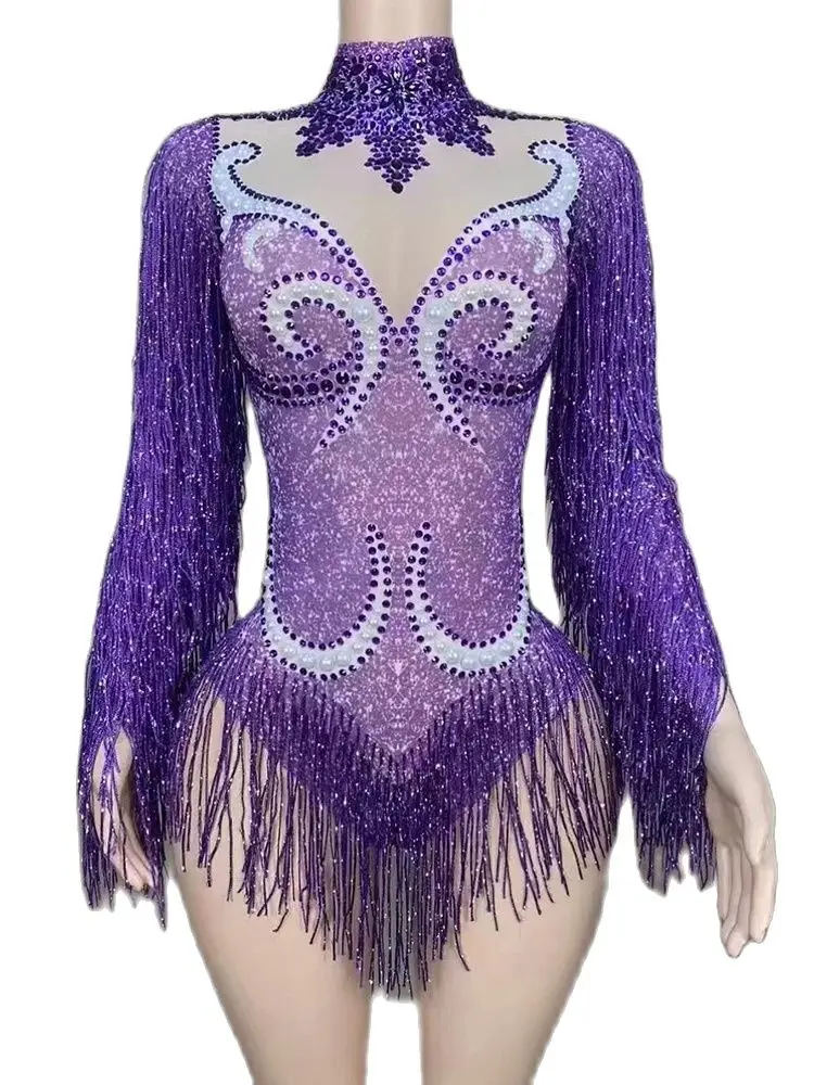 

High Quality Beaded Tassel Sexy Jumpsuit 2024 New Fashionable Women'S Customized Clothing
