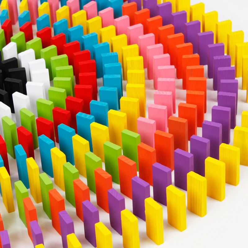 Domino Color 100 pezzi Gioco per bambini Organo Scienza e istruzione per adulti Giocattoli in legno