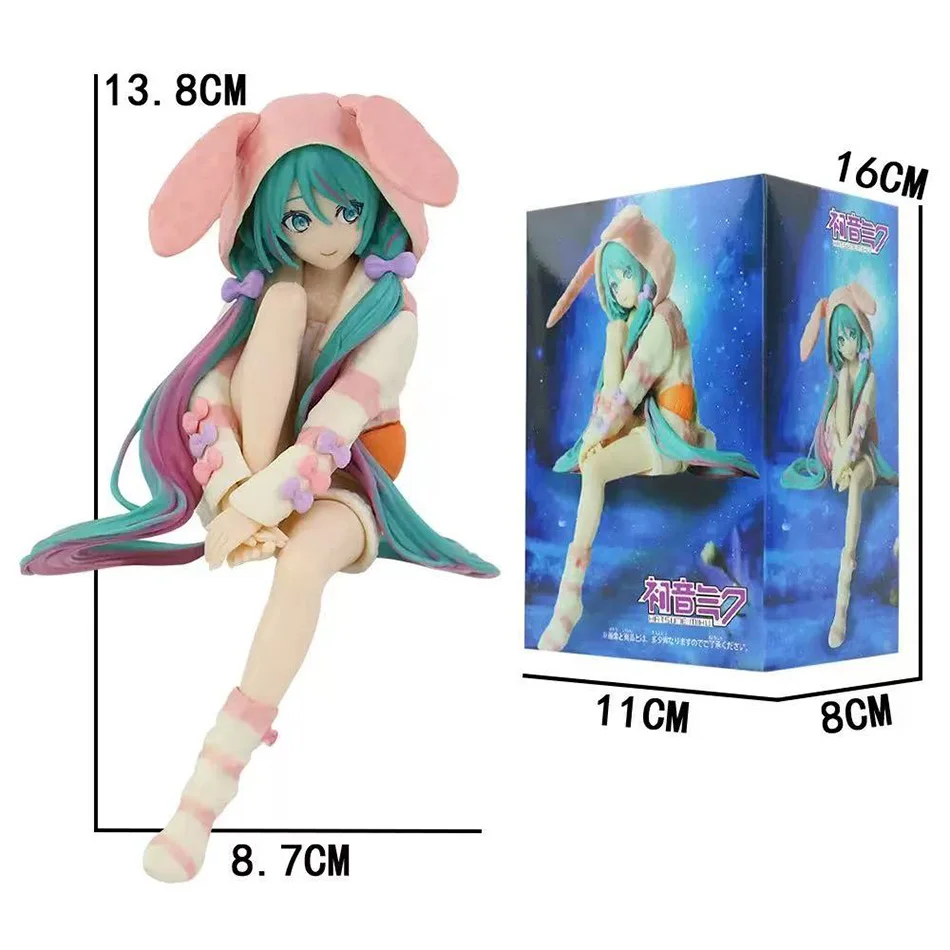 15CM Anime HATSUNE MIKU Actionfigur mit Hasenohren-Pyjama PVC-Modell Spielzeugpuppe Nudelstopper Sammlerstück Geschenk – Detail 6