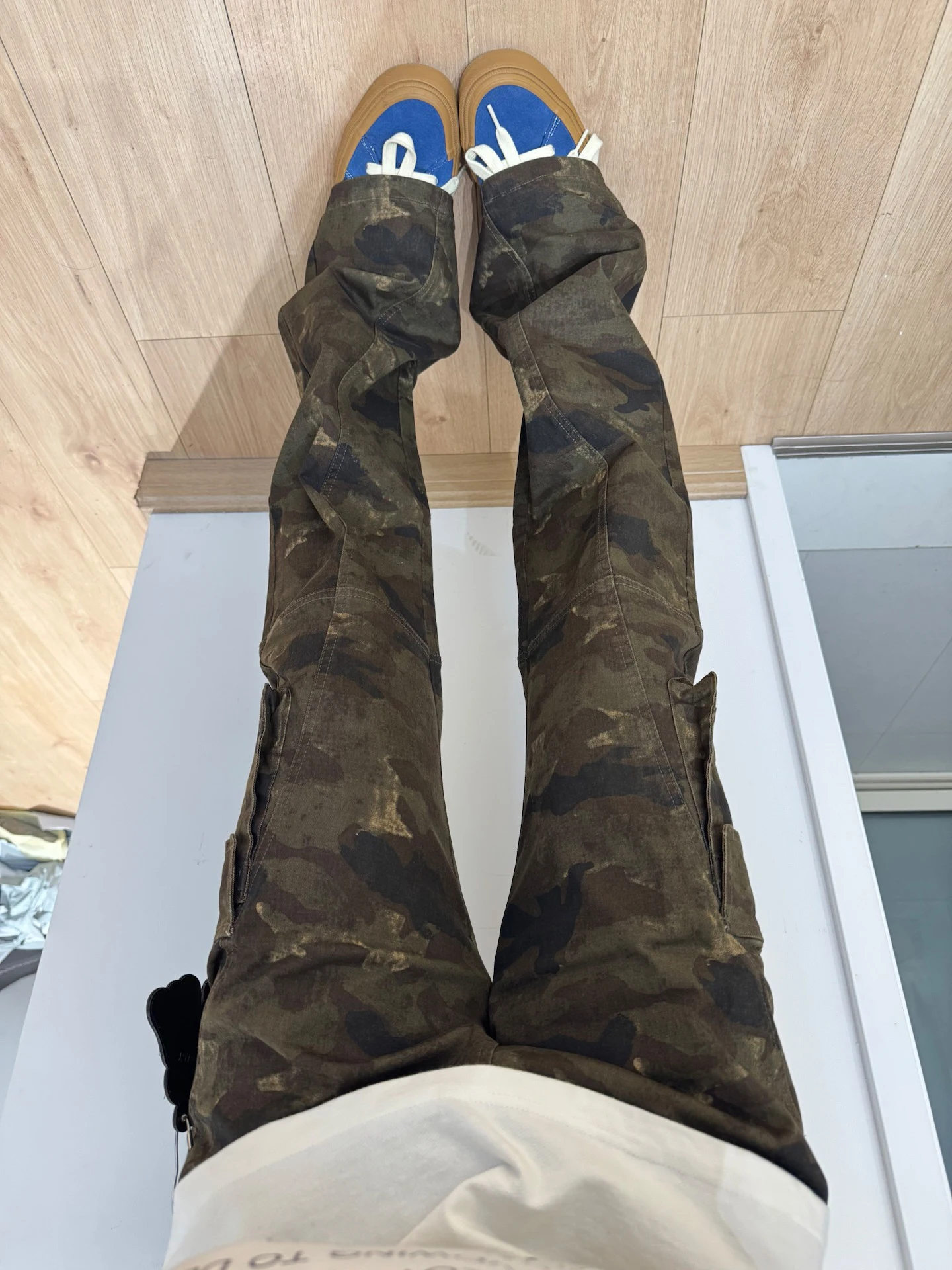 

Мужские летние камуфляжные брюки American Sle Workwear, длинные, с высокой талией, подтягивающие живот, с легким расклешением, в стиле High Street