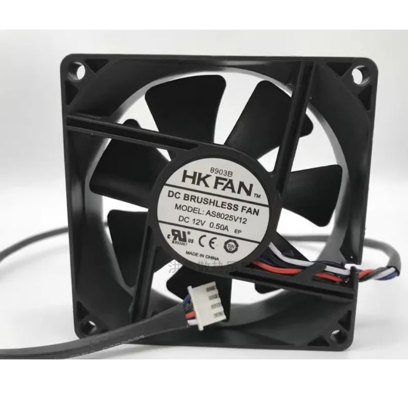 

Original NEW Fan for HK FAN AS8025V12 DC12V 0.50A KOSHIDA UPS Cooling Fan 8025 80*80*25MM