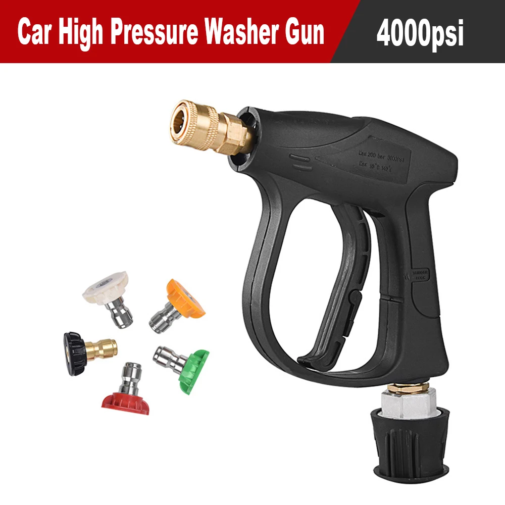 

Professional Car Wash Water Gun 4000psi High Pressure Washer M22-14 Thread Short Wand with Quick Connect Strong and Durable