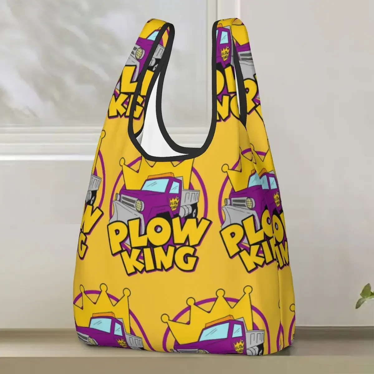 Plow King The Healthy Competition Shopping Bag Portable Tote Bags Reusable Shoulder Shopper Bag Grocery Handbag