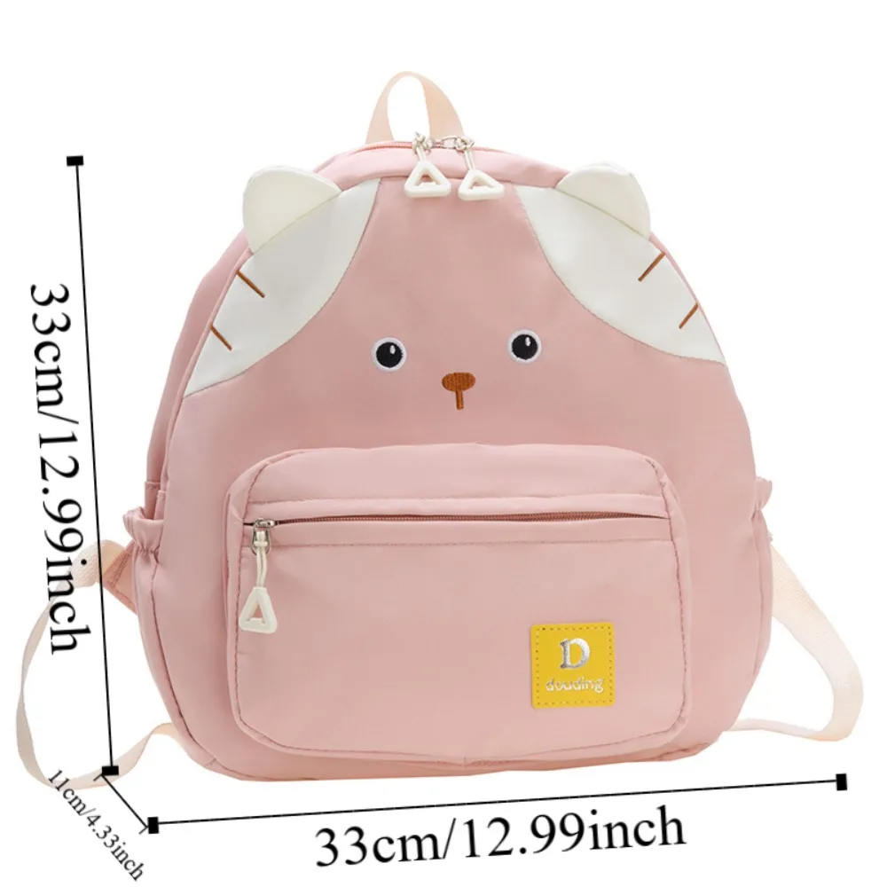 Mochila de nailon con estampado de gato para niños, bolsa de gran capacidad con correas ajustables, impermeable, plegable, con dibujos animados, ideal para regalo