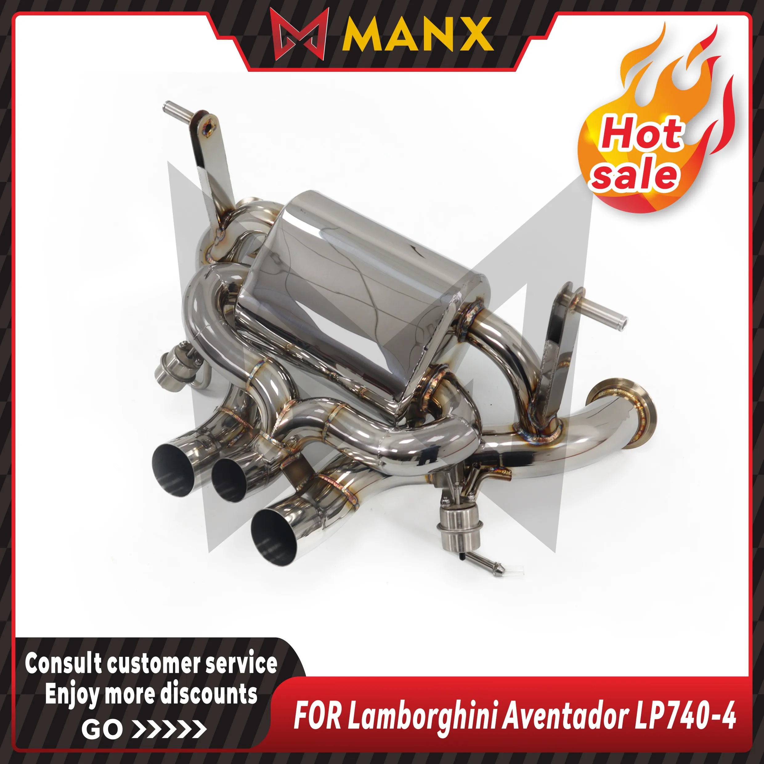 MANX Car Exhaust system for Lamborghini Aventador LP740-4 Stainless steels Catback Performance exhaust pipe with remote control