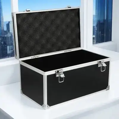 

Aluminum Alloy Tool Box Large Heavy Duty Storage Case Portable Shockproof Equipment Container Handle Foams Inserts Wide Camping