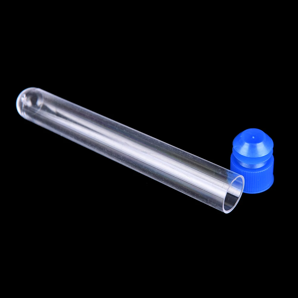 10pcs Clear Plastic Test Tubes Hard Tube With Wing Plug for Office School Chemistry Supplies 10*80mm