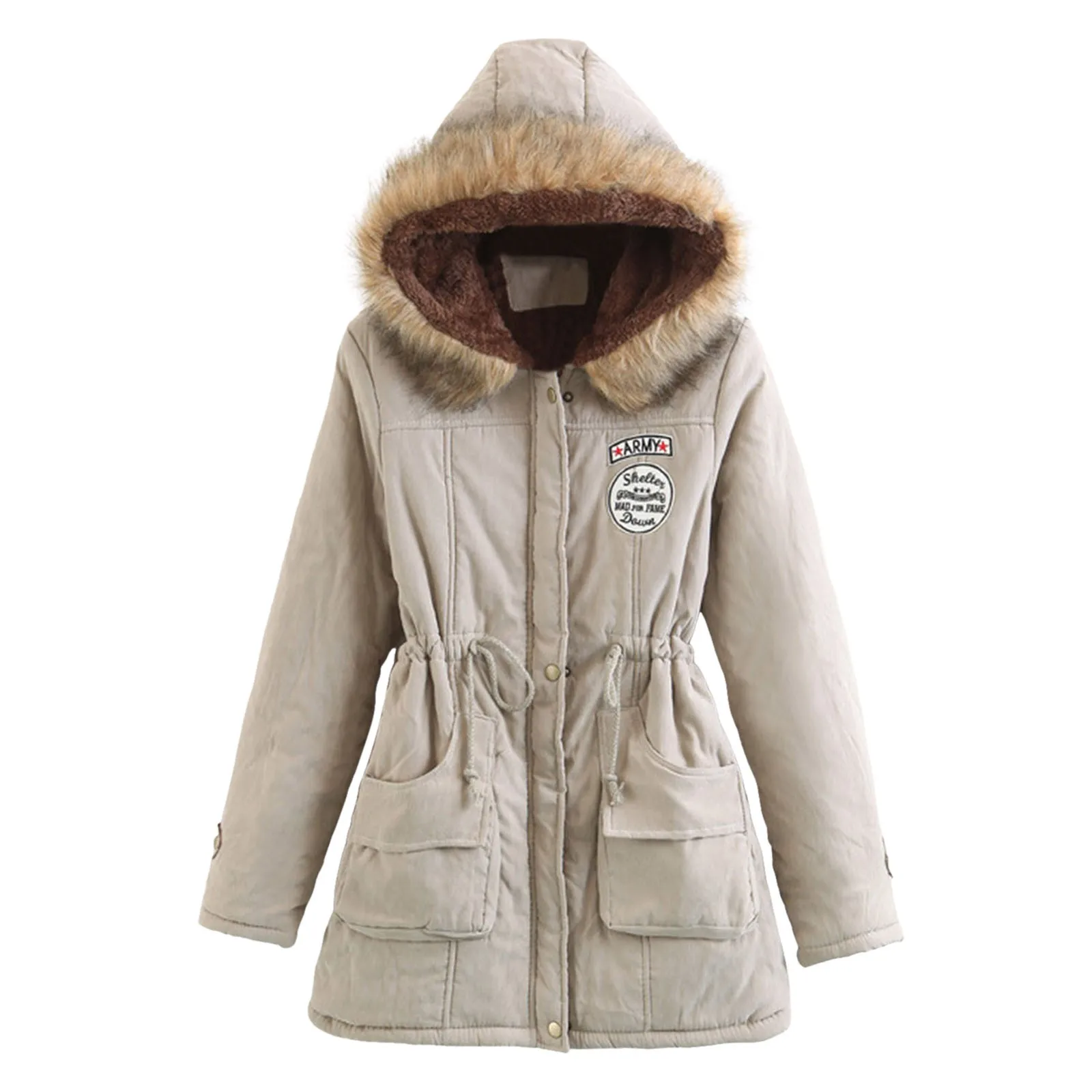 2024 Herfst Winter Vrouwen Warme Jas Gewatteerde Casual Slanke Jas Emboridery Capuchon Parka Gewatteerde Warme Overjas Abrigo Para Mujer