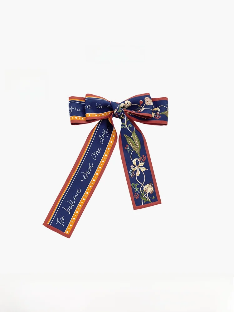 

Шелковый платок Xinuosichou: винтажный галстук-повязка на голову с цветочным узором, универсальный аксессуар на все сезоны, сделано в Китае