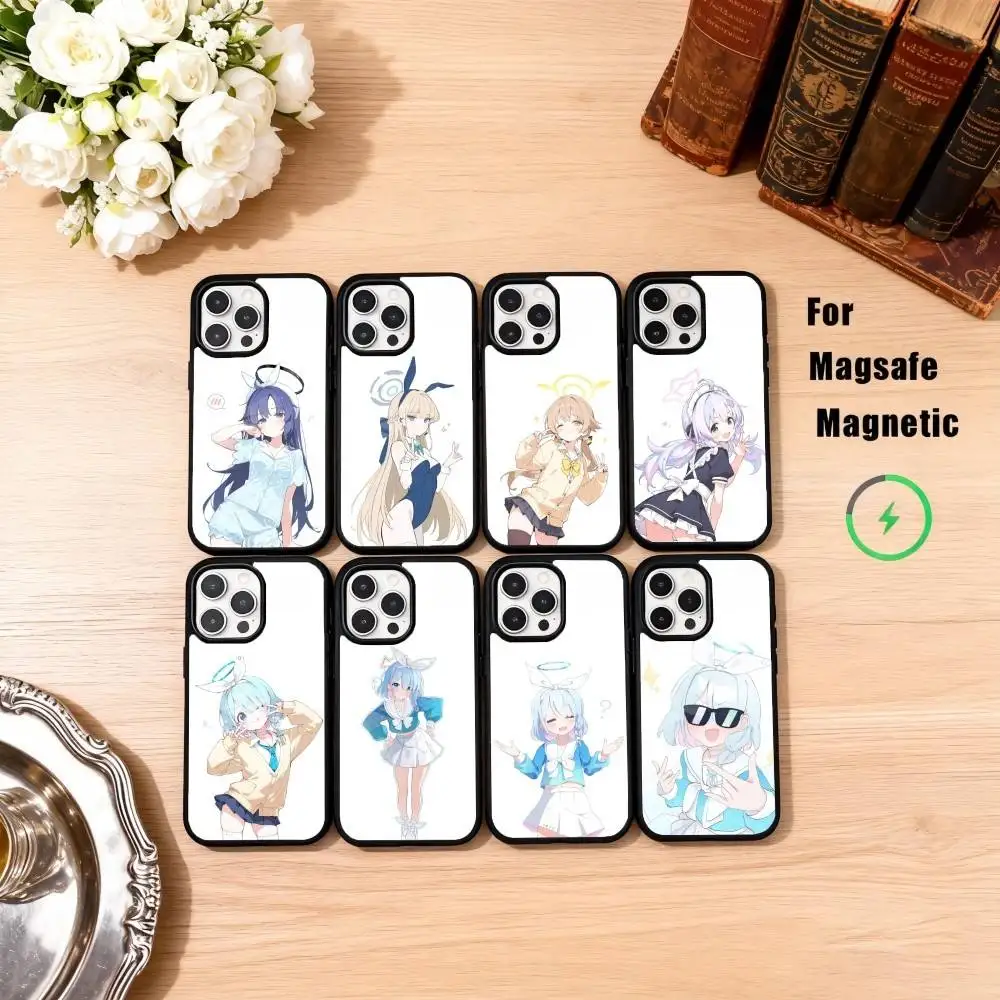 

Cute Girl B-Blue A-Archive Phone Case For iPhone17,16,15,14,13,12,11 Plus,Pro Max Magnetic For Magsafe Wireless Charging