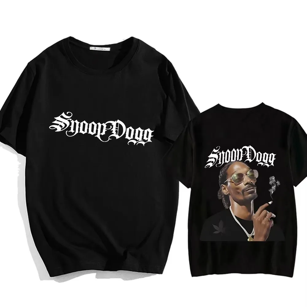 

Футболка с принтом на спине Snoop Dogg, повседневная футболка в стиле хип-хоп с коротким рукавом на лето, мужская и женская футболка Sudaderas, одежда в стиле манга