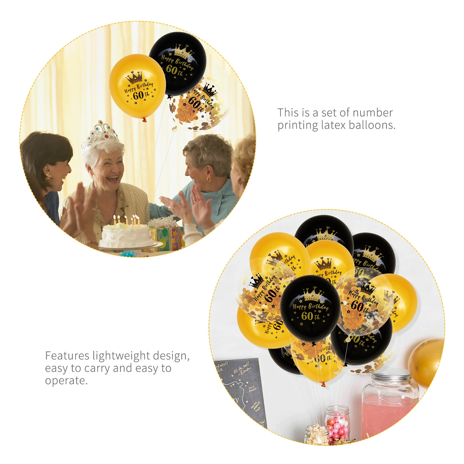 

15pcs Birthday Latex Balloons Confetti Set Party Decorative Reusable Number Printing Wall Door Window Ceiling Supplies