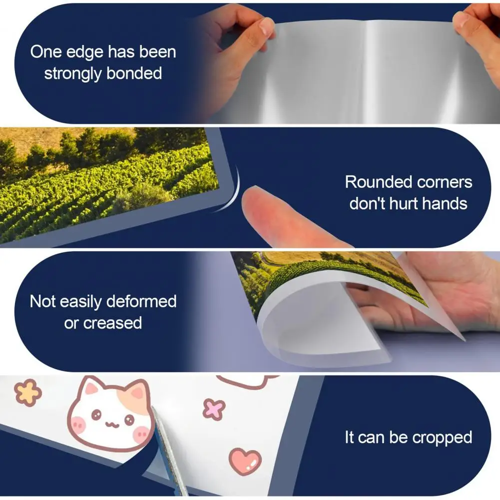 Office Document Protection 100pcs Laminating Sheets for Thermal Laminating Machine Universal Pouches for Plastic Paper Craft