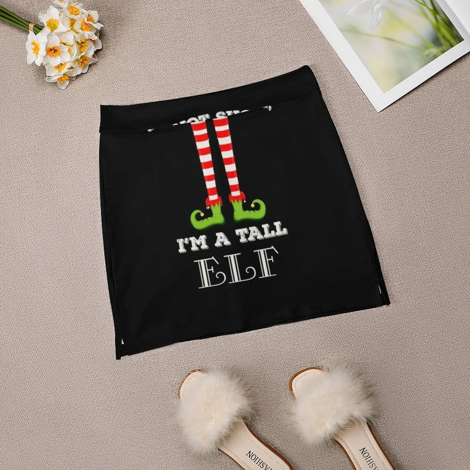 I'M Not Short I'M A Tall Elf Funny Christmas Short People Skirts Woman Fashion 2022 Pant Skirt Mini Skirts Office Short Skirt