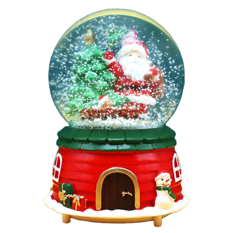 Christmas crystal ball snowman elk tabletop ornament rotating snowfall Christmas anniversary celebration Halloween