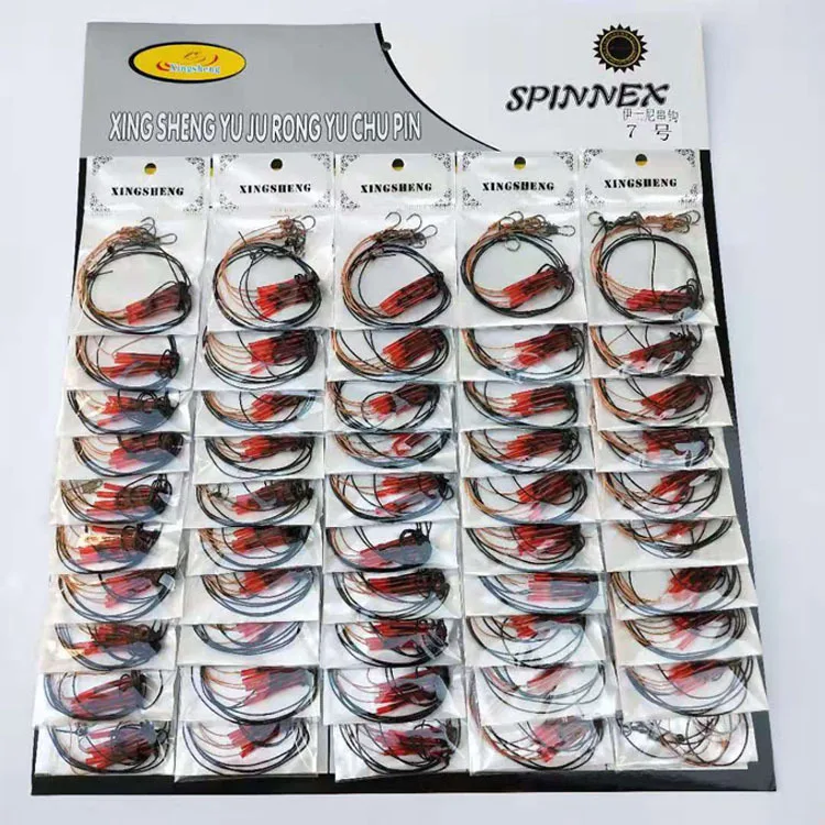 1Pack/10Pairs Sub Line Double Hooks High Strength Thread And Swivels With Hooks For Carp Tackle Double Hooks Fishing With Line-image