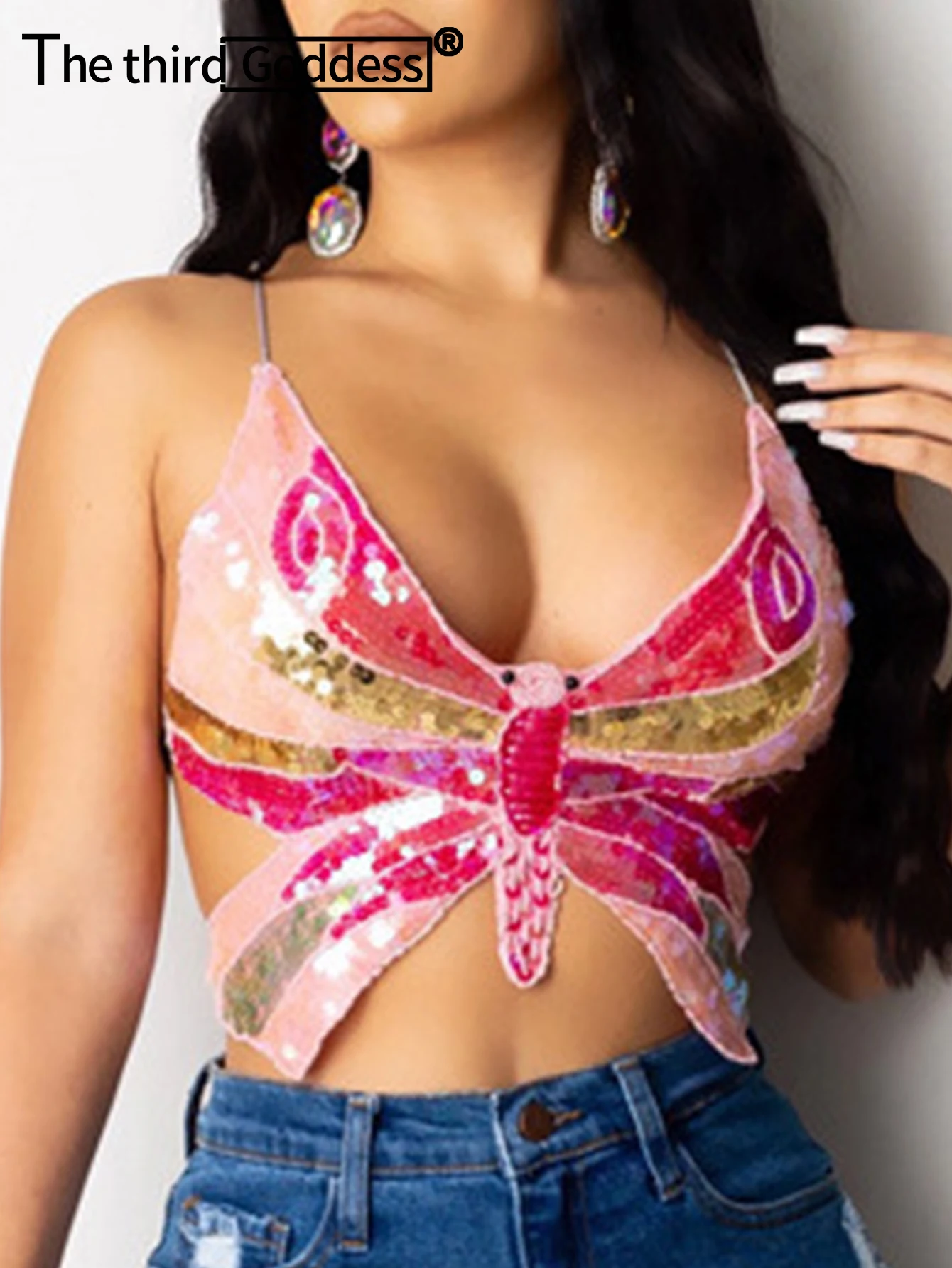

Sexy y2k clothes bow sequin corset crop top women summer cropped party halter tank top woman clothing club rave outfit tops hot